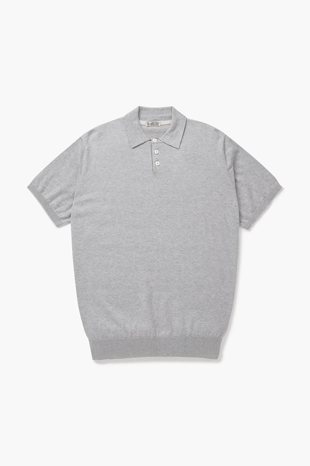 코튼 폴로 라이트그레이 반소매 니트