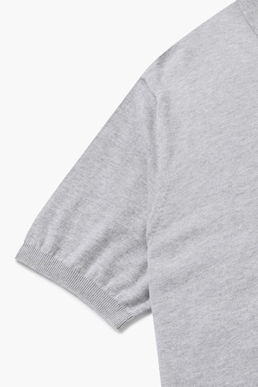 코튼 폴로 라이트그레이 반소매 니트