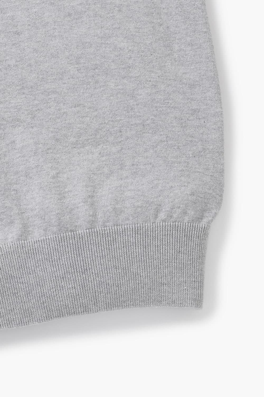 코튼 폴로 라이트그레이 반소매 니트