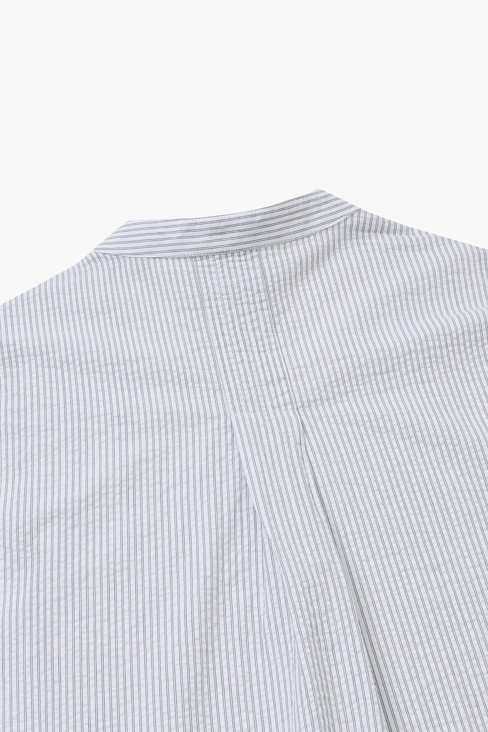 SANTIAGO 코튼 스트라이프 차이나 카라 셔츠