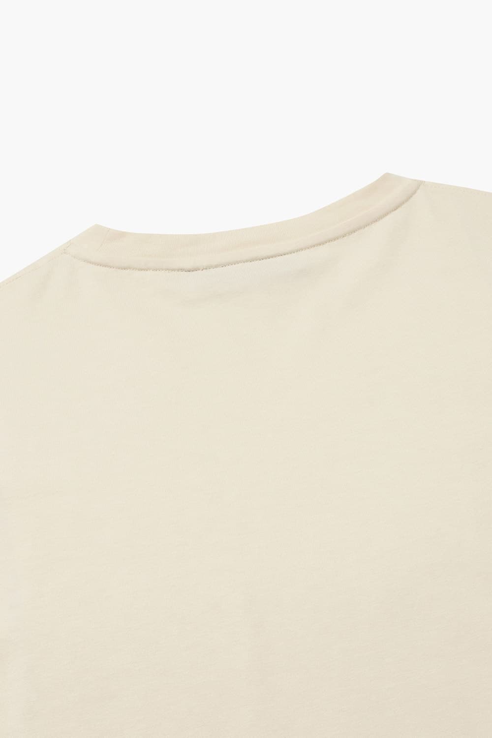 THOMAS 코튼 엠브로이더리 패치 004 아이보리 반소매 티셔츠