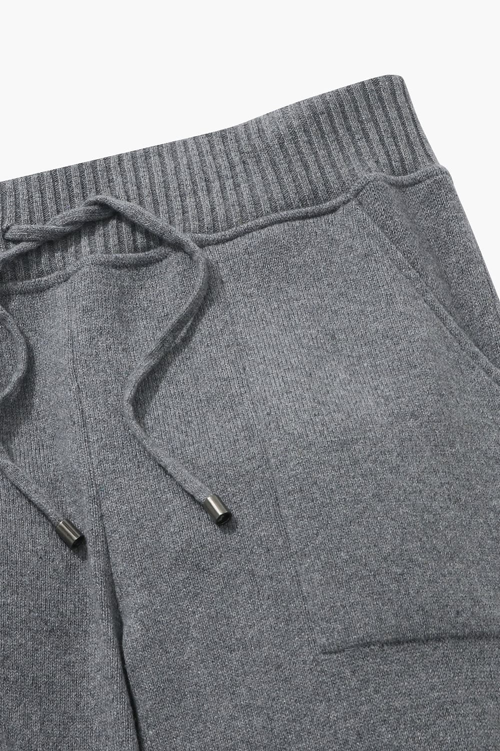 PANTALON 캐시미어 드로우스트링 조거 캐주얼 팬츠 BHR003H453809