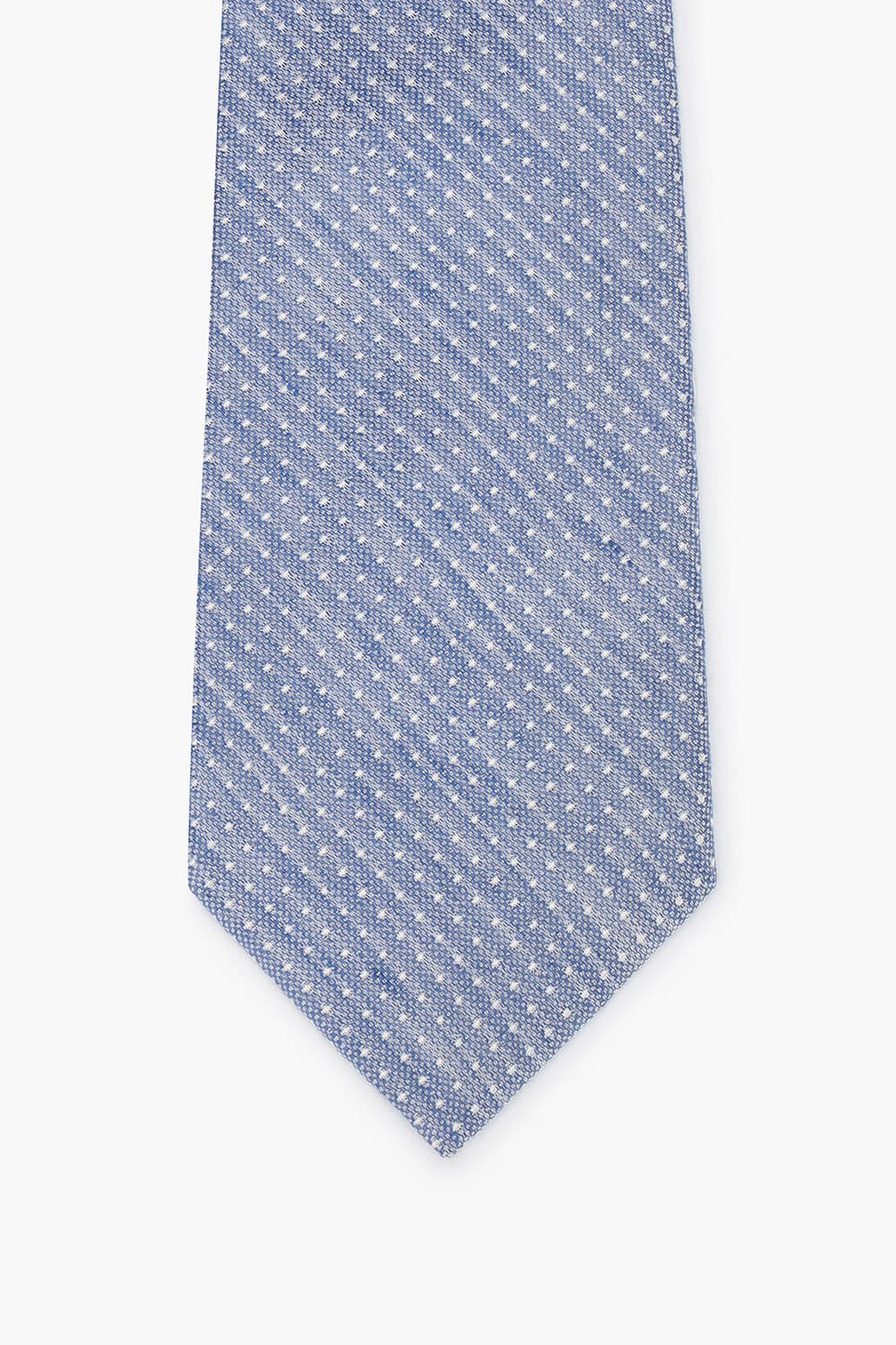 린넨 혼방 깅엄 체크 706 라이트블루 넥타이