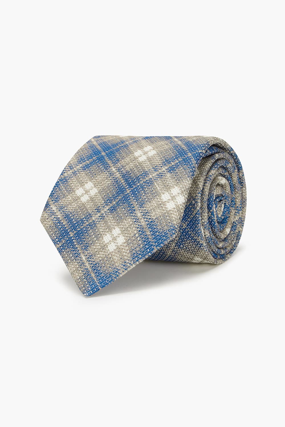 린넨 혼방 옴브레 체크 넥타이 02362P721903