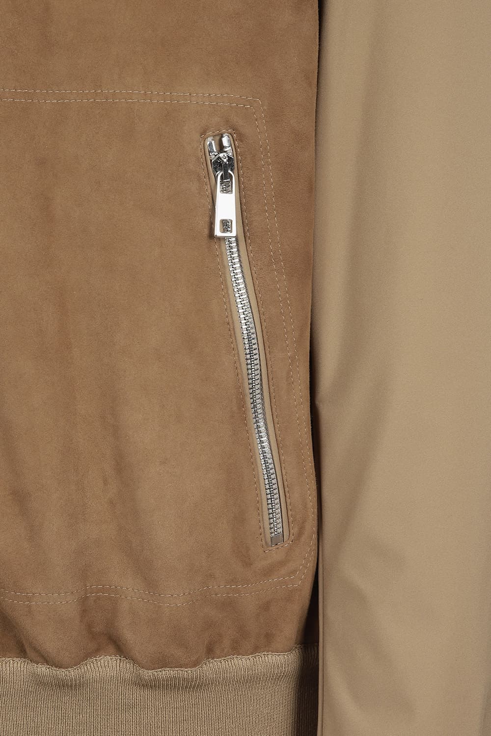 고트스킨 스웨이드 하이넥 블루종 브라운 점퍼