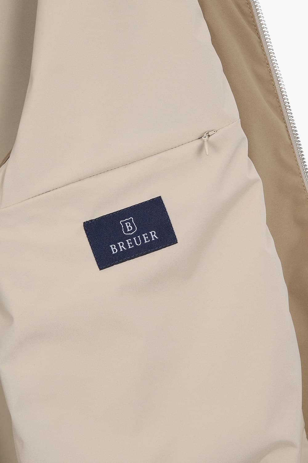 고트스킨 스웨이드 하이넥 블루종 브라운 점퍼