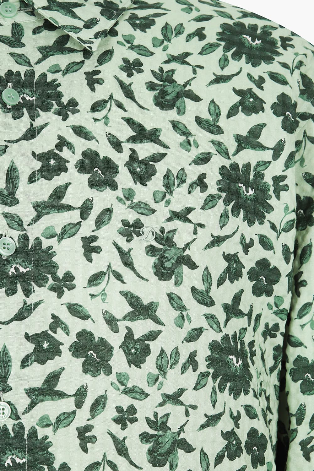 시어서커 플라워 프린트 124 비즈니스 셔츠 그린 SE5SM11LS124SGE