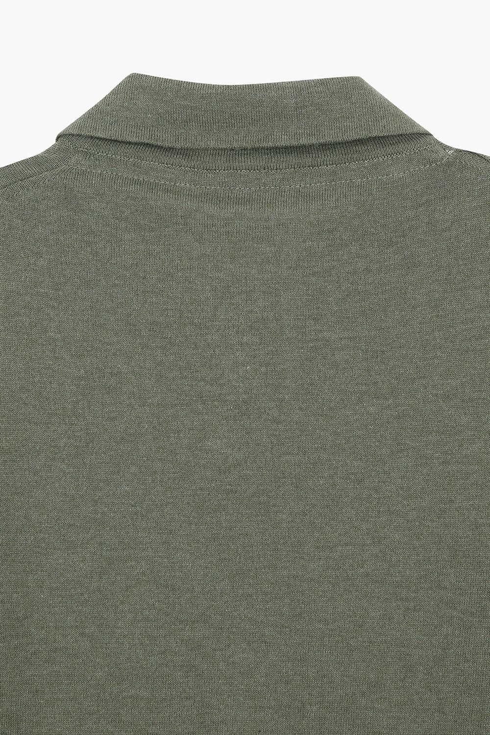 코튼 폴로 카키 반소매 니트