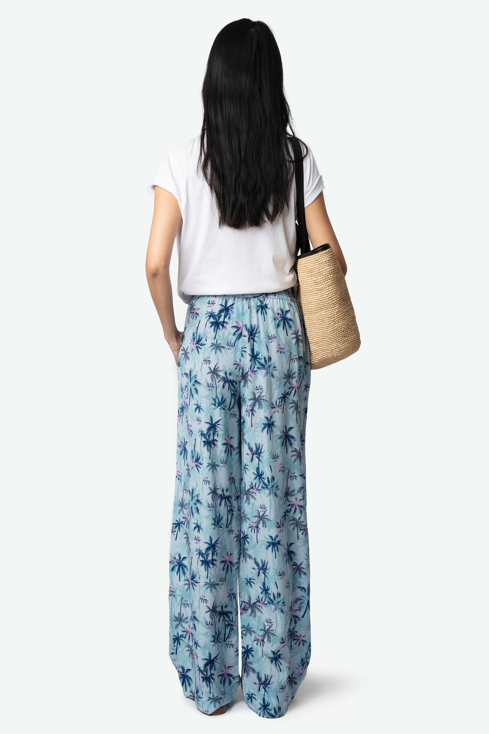 Pin Palm Silk Pants