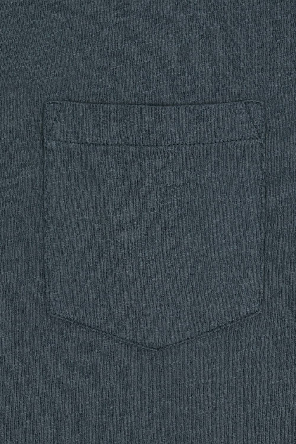 코튼 포켓 크루넥 504 블루그린 반소매 티셔츠