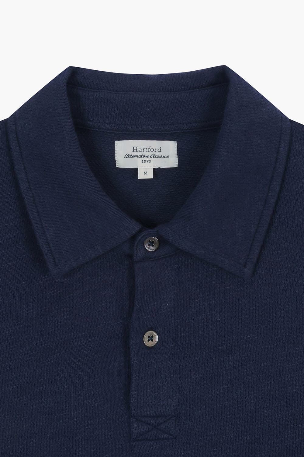 코튼 폴로 다크네이비 긴소매 티셔츠