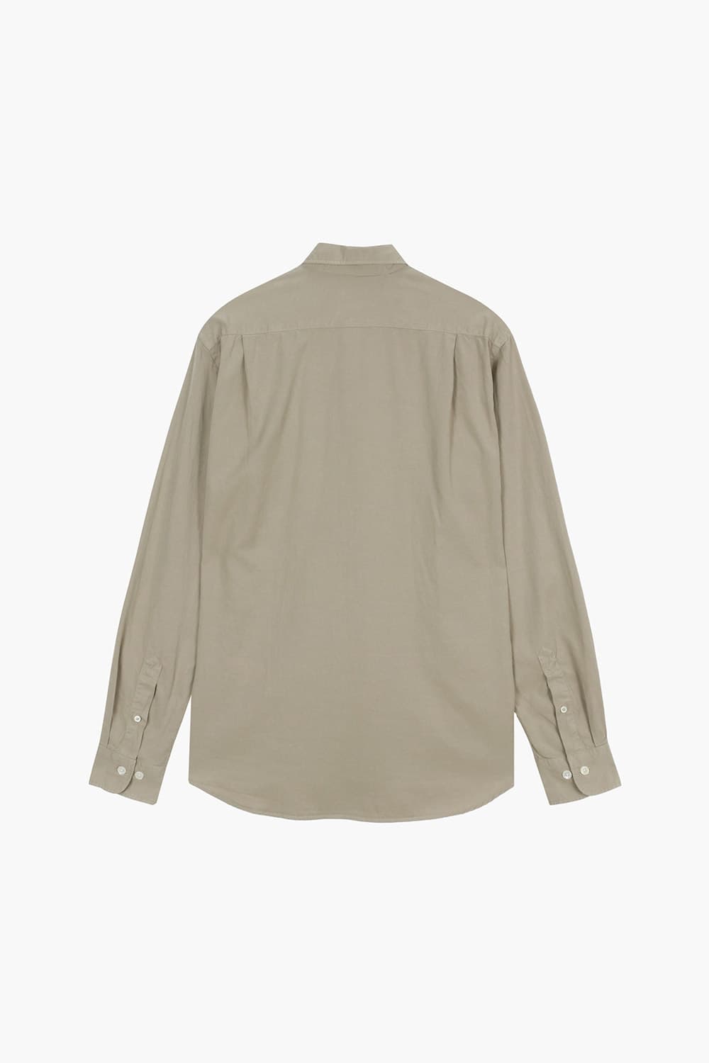 면 혼방 버튼 다운 투 포켓 라이트카키 셔츠