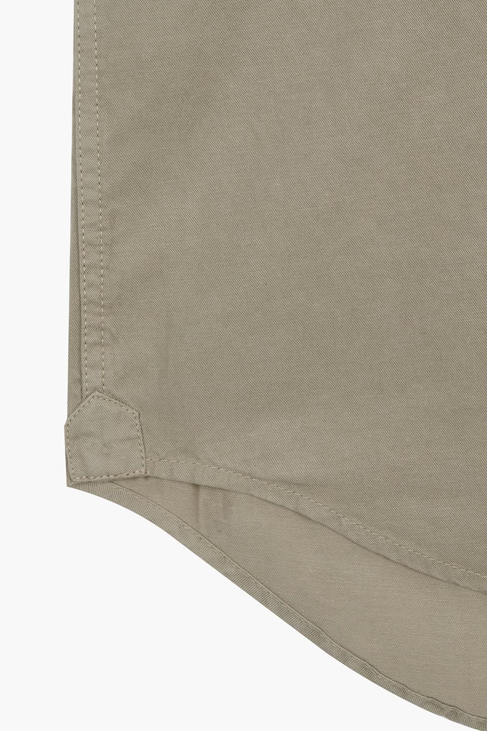 면 혼방 버튼 다운 투 포켓 라이트카키 셔츠