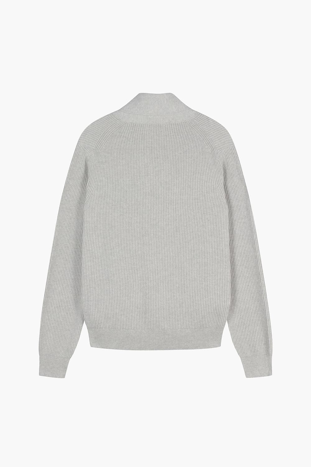 캐시미어 혼방 카라넥 라이트그레이 가디건