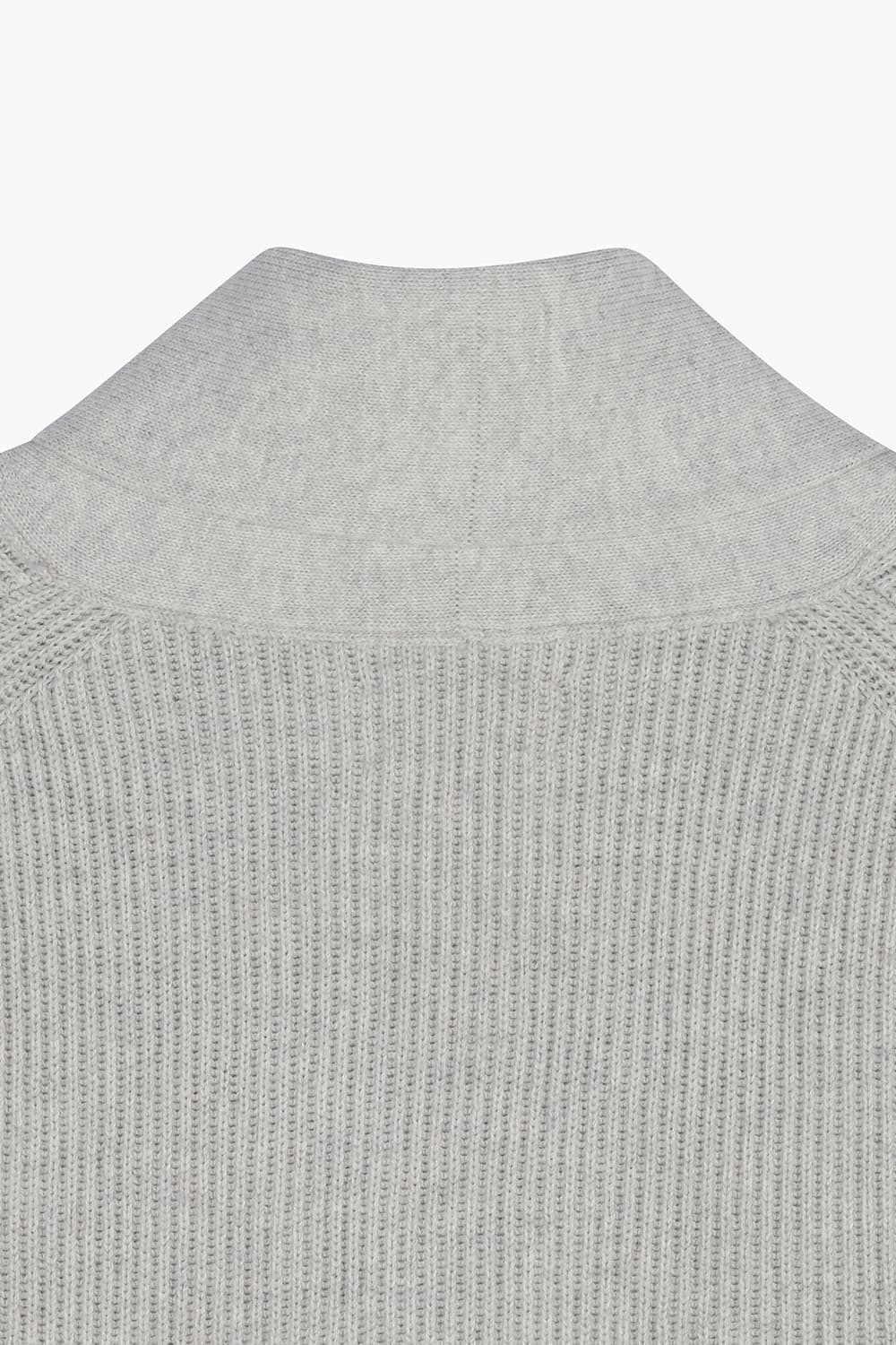 캐시미어 혼방 카라넥 라이트그레이 가디건