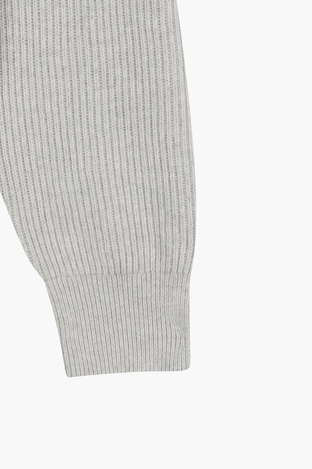 캐시미어 혼방 카라넥 라이트그레이 가디건