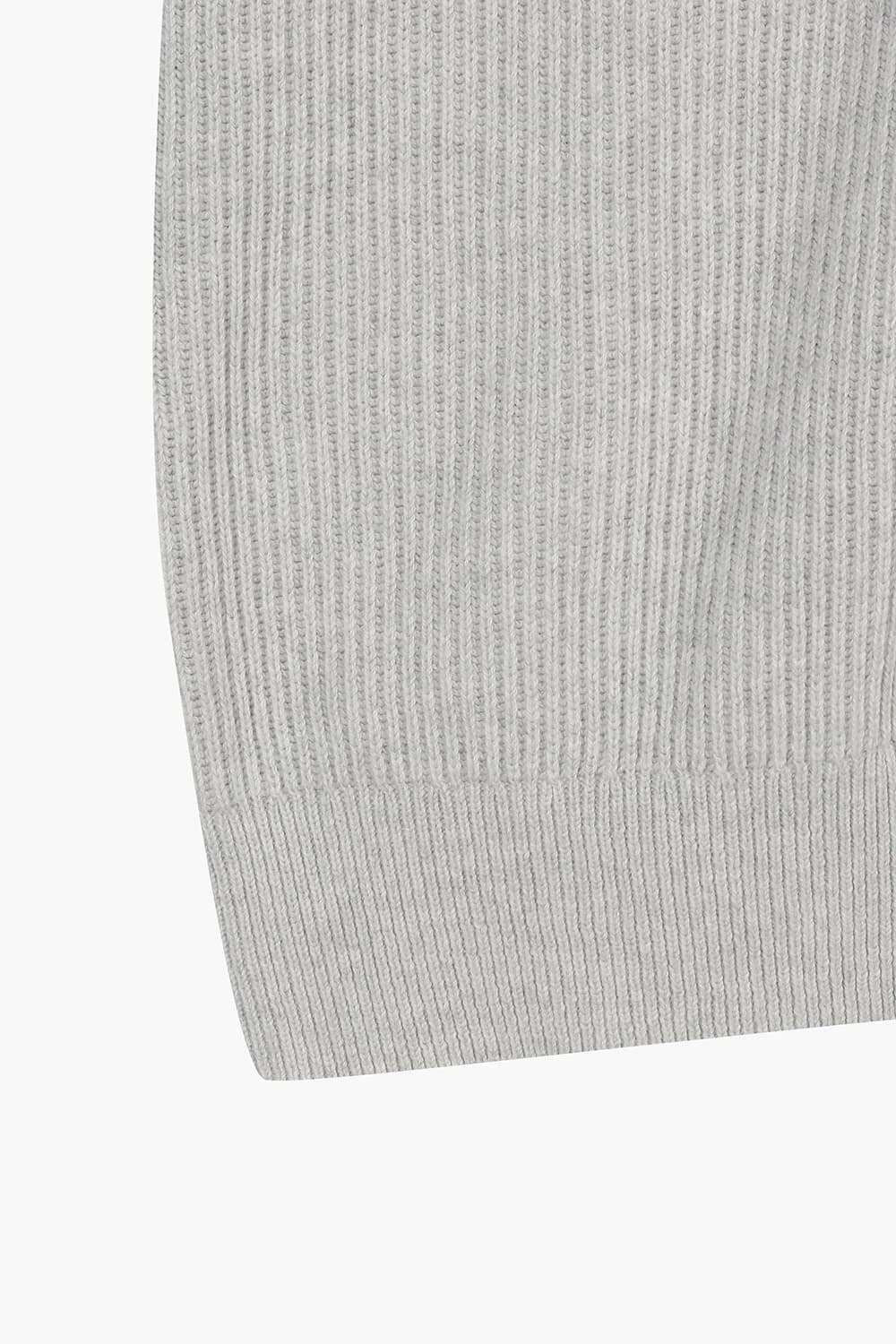 캐시미어 혼방 카라넥 라이트그레이 가디건