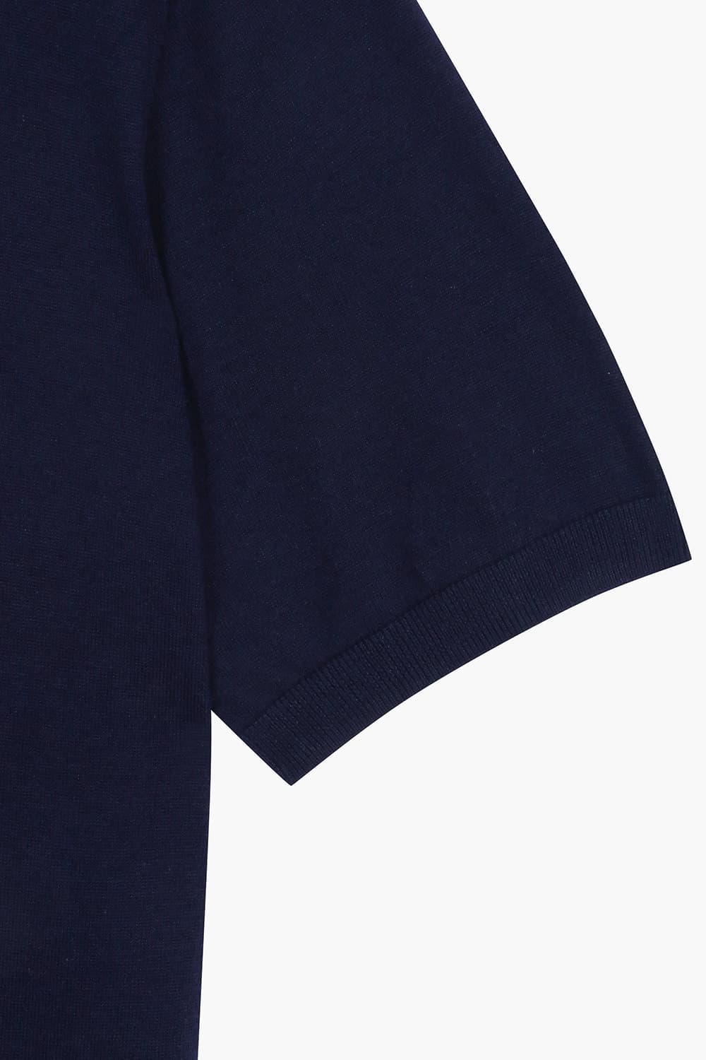 실크 혼방 폴로 505 다크네이비 반소매 니트