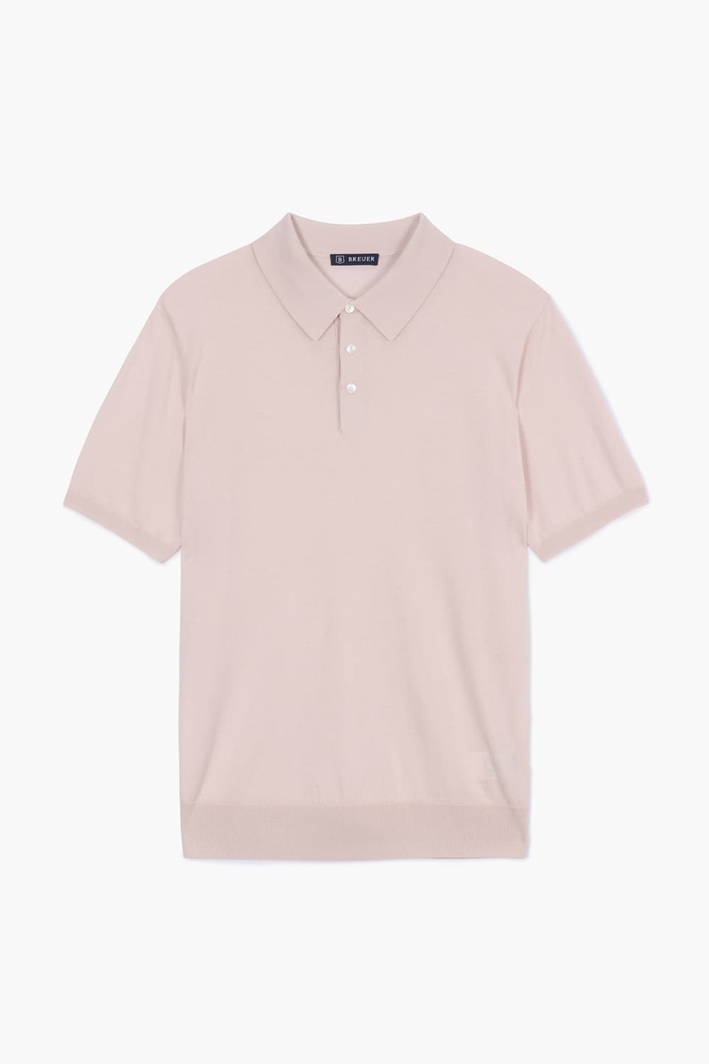 실크 혼방 폴로 505 라이트핑크 반소매 니트