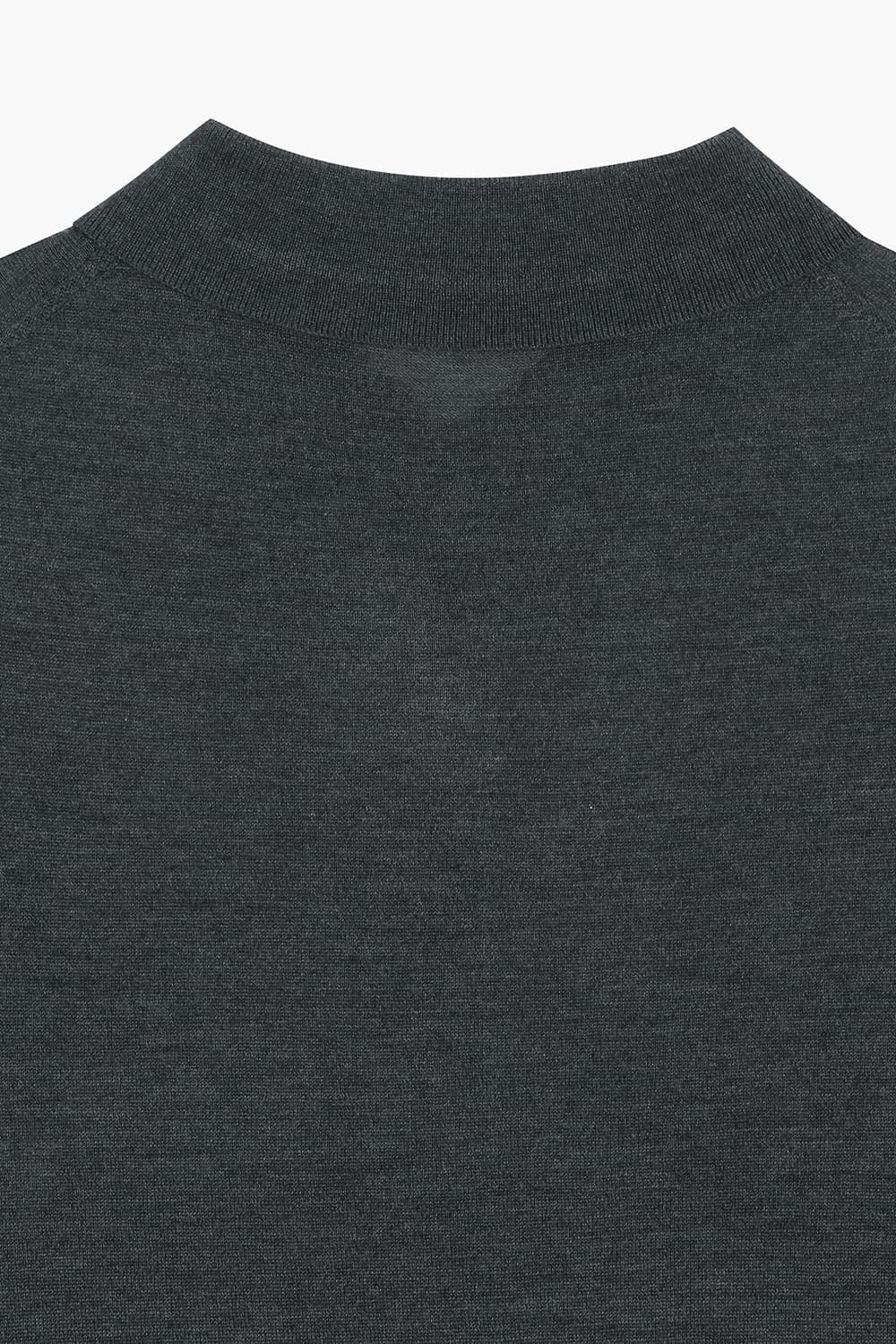 캐시미어 혼방 폴로 504 차콜그레이 반소매 니트