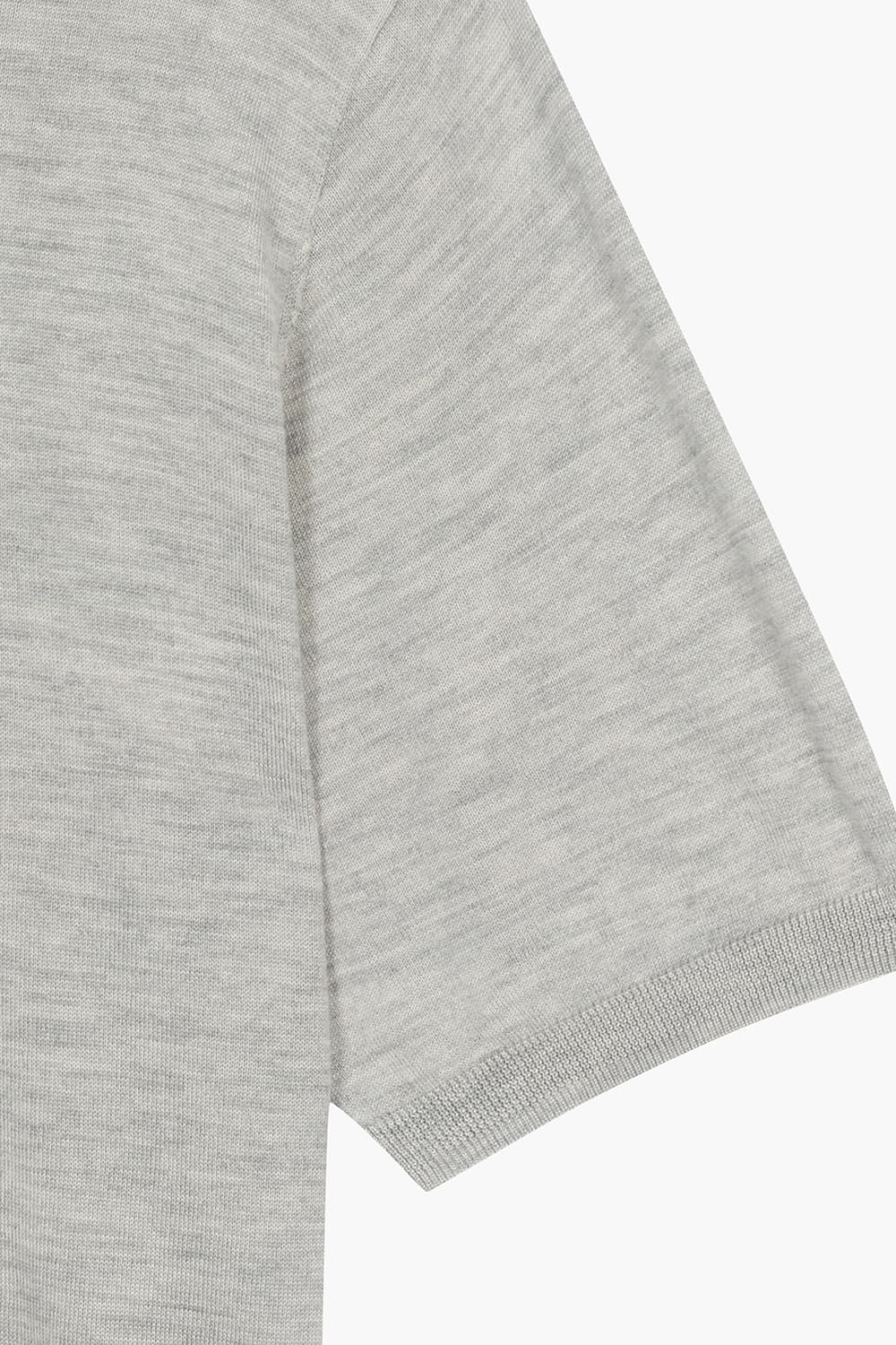 캐시미어 혼방 폴로 504 라이트그레이 반소매 니트