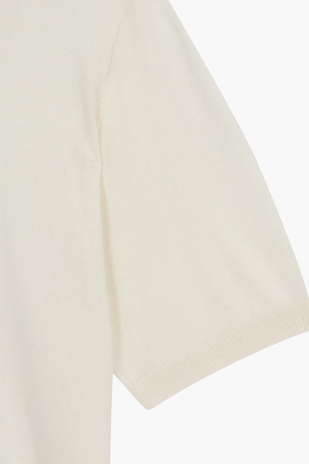 캐시미어 혼방 폴로 504 아이보리 반소매 니트