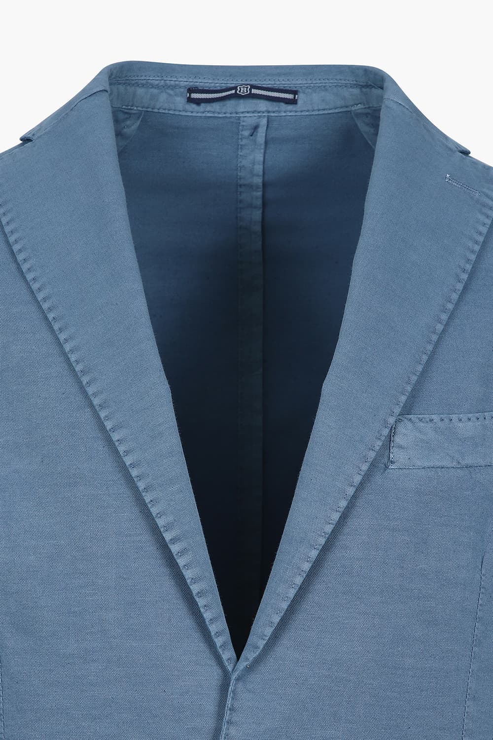 린넨 혼방 블루 테일러드 자켓