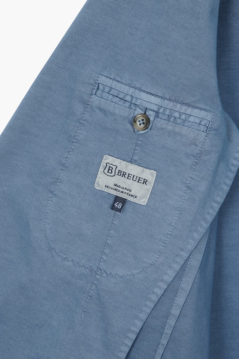 린넨 혼방 블루 테일러드 자켓