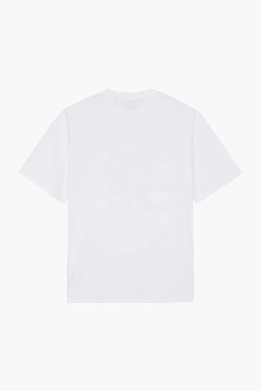 PRINTED T-SHIRT 코튼 스퀘어 프린트 102 화이트 반소매 티셔츠