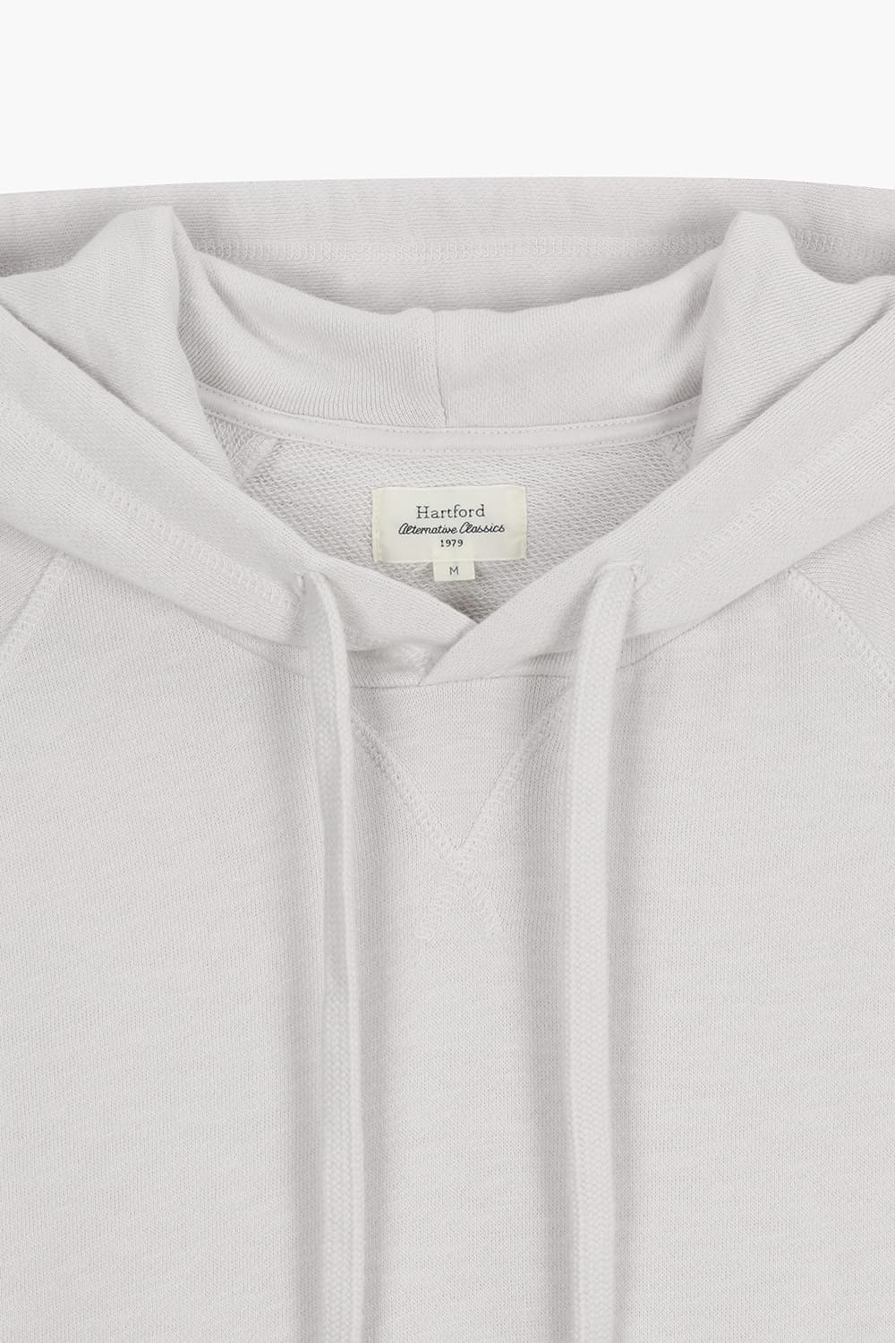 코튼 후드 라이트그레이 긴소매 티셔츠