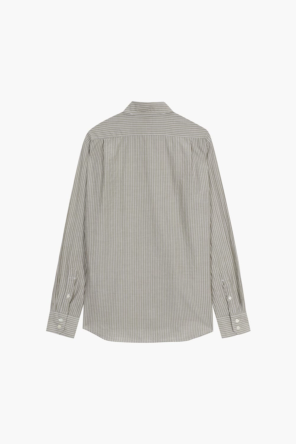 코튼 스트라이프 포켓 라이트브라운 셔츠