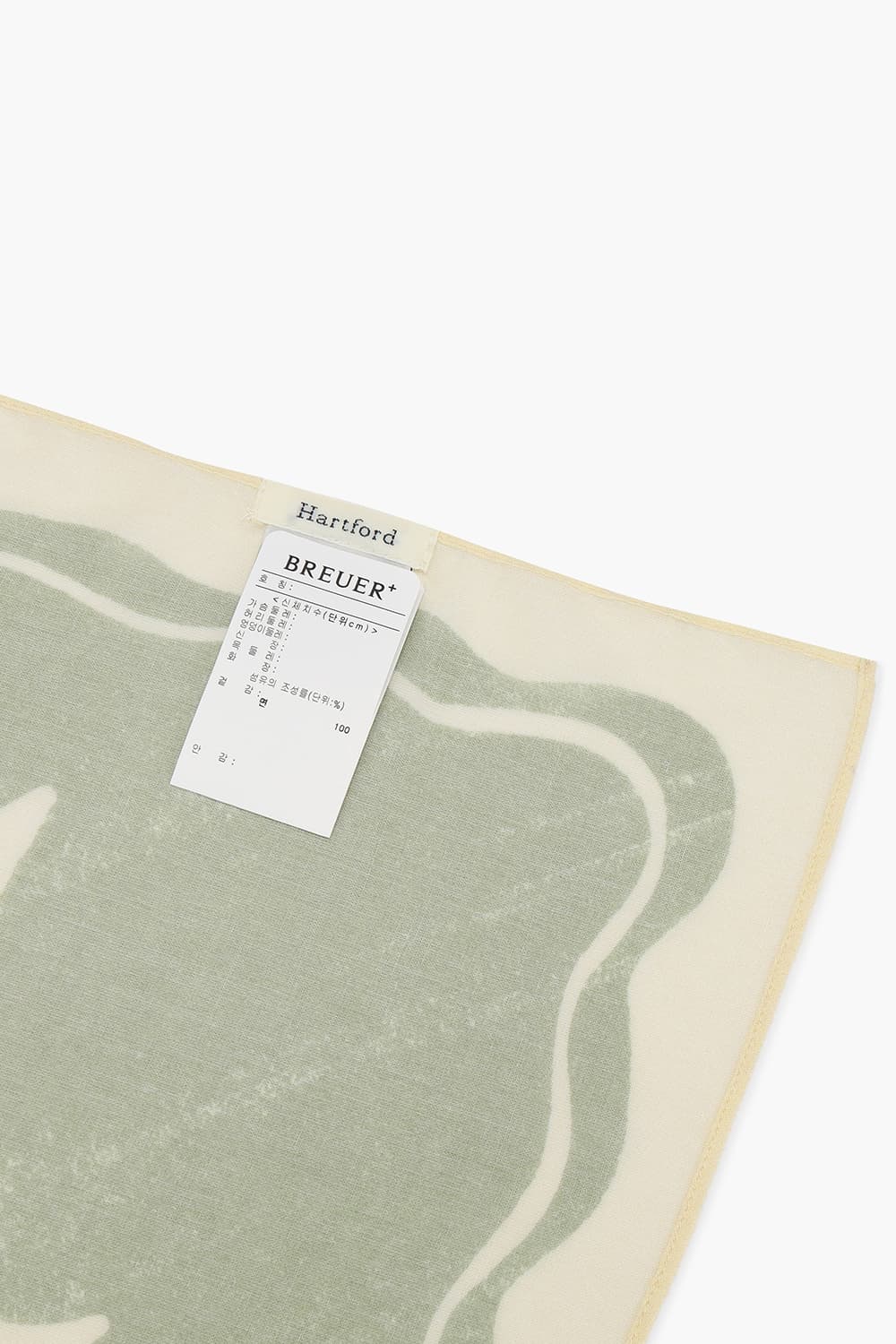 코튼 바캉스 일러스트 101 카키 스카프