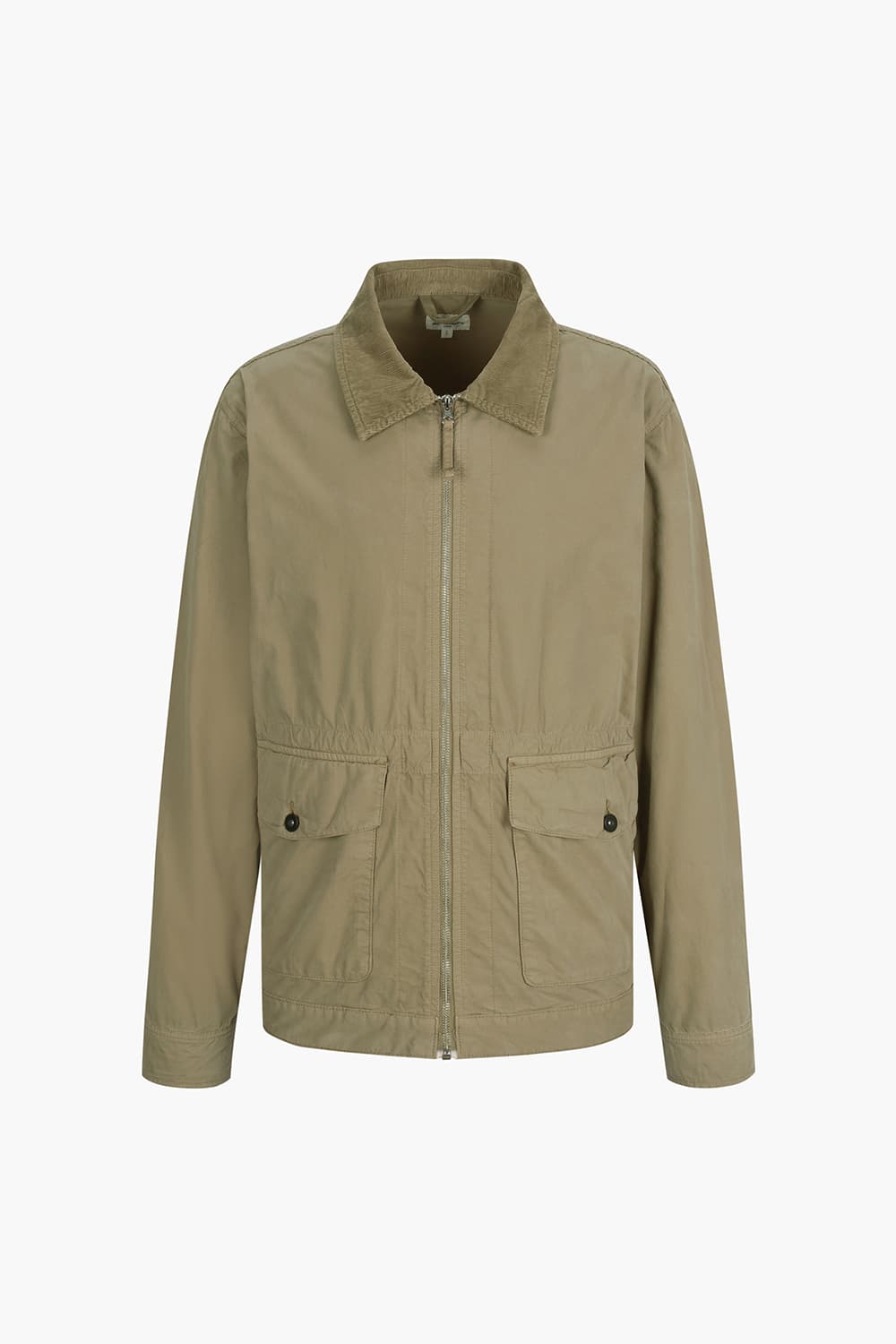 코튼 코듀로이 넥카라 베이지 점퍼