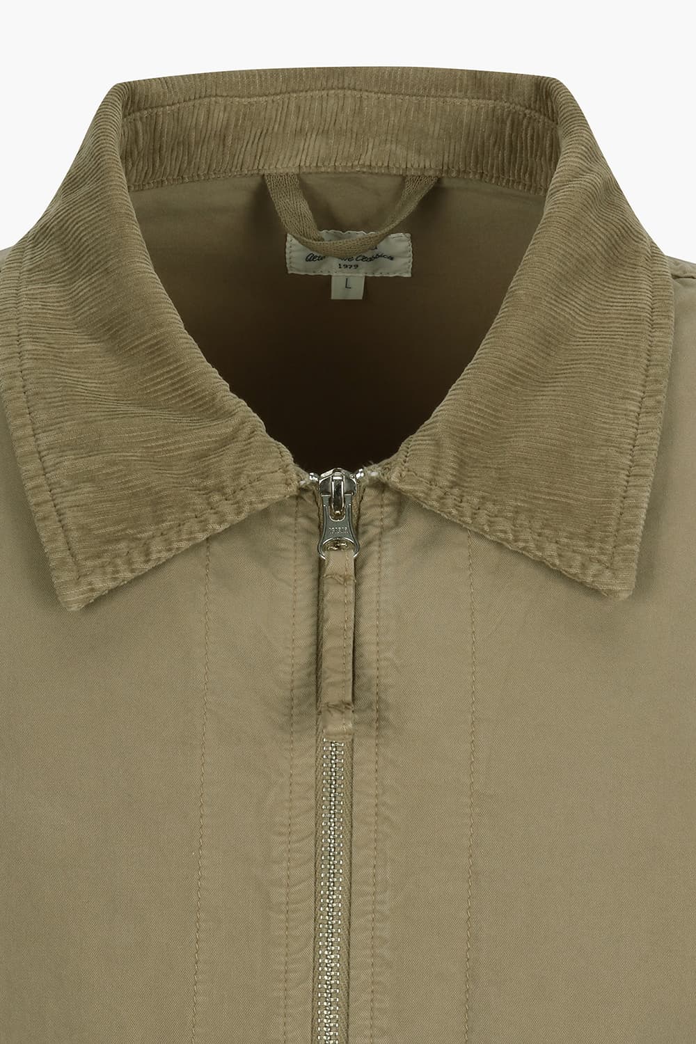 코튼 코듀로이 넥카라 베이지 점퍼