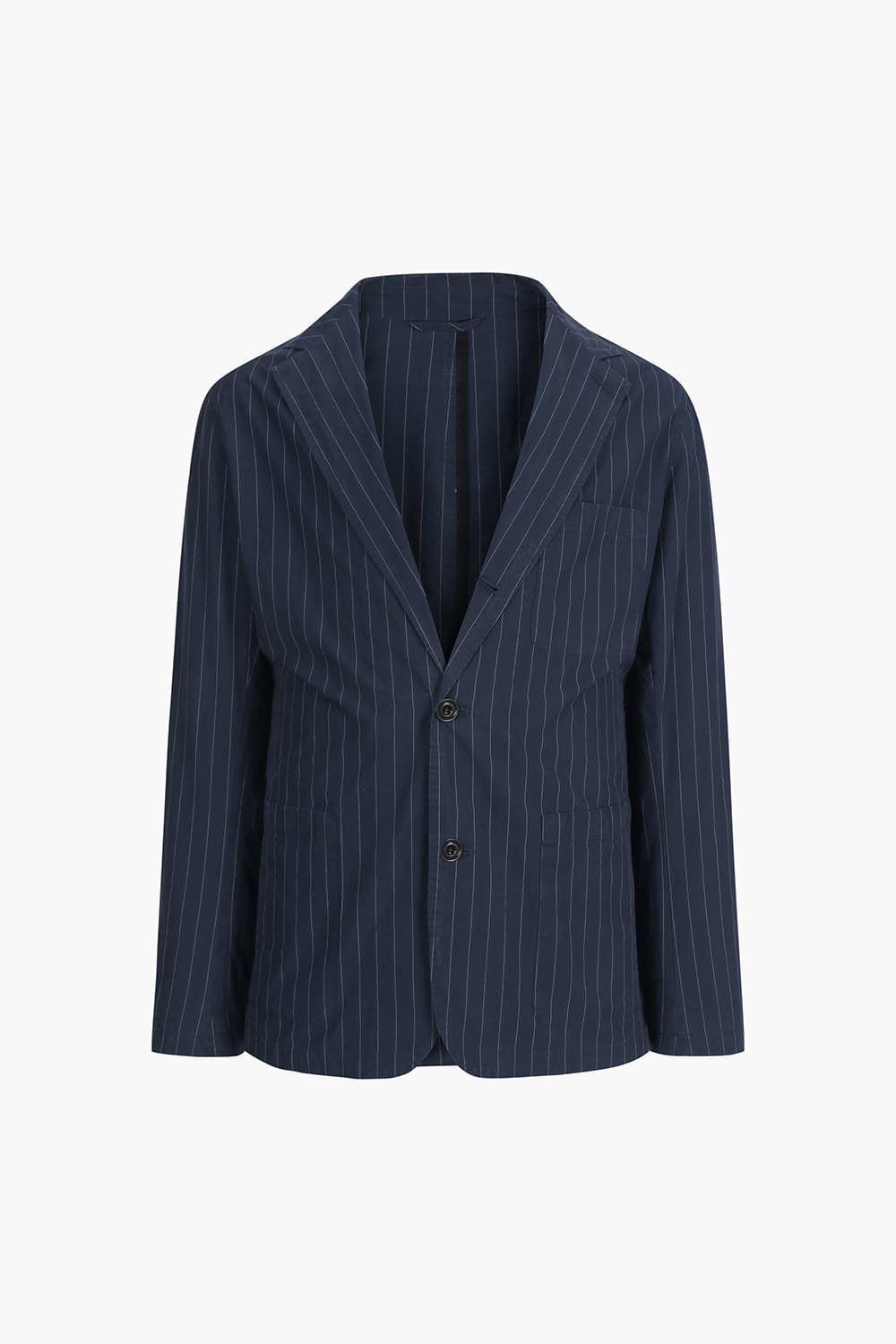 코튼 스트라이프 다크네이비 테일러드 자켓