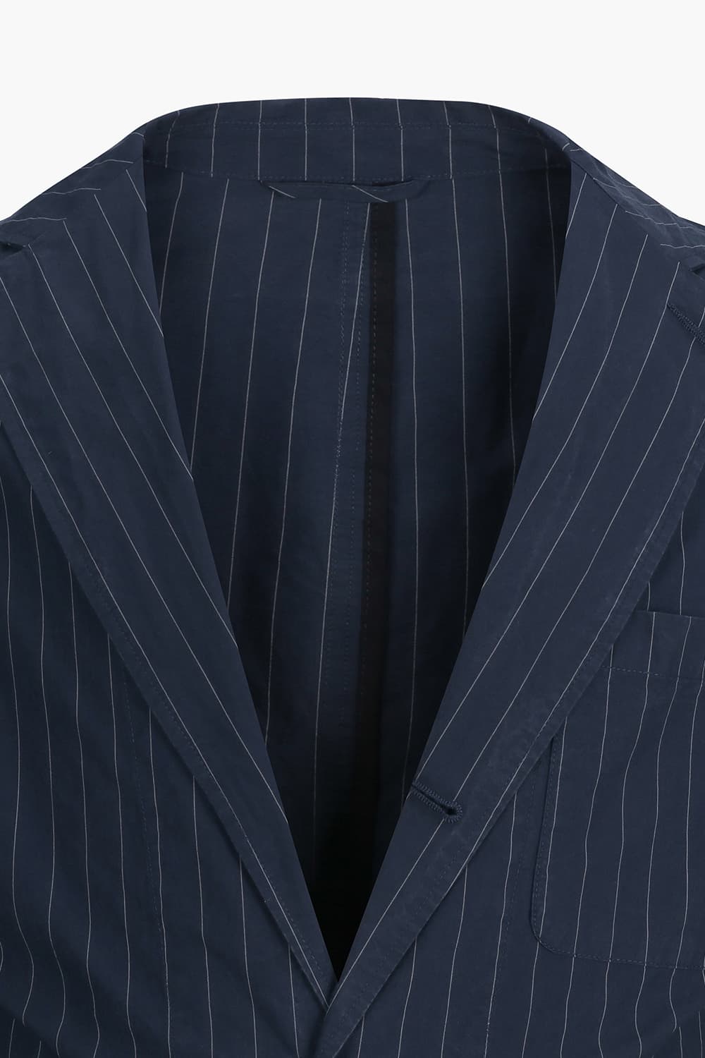 코튼 스트라이프 다크네이비 테일러드 자켓