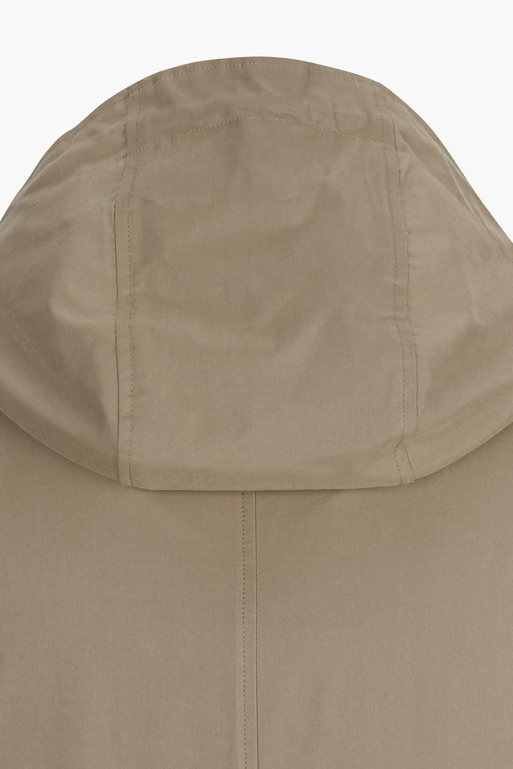 면 혼방 후드 롱 베이지 다운 점퍼