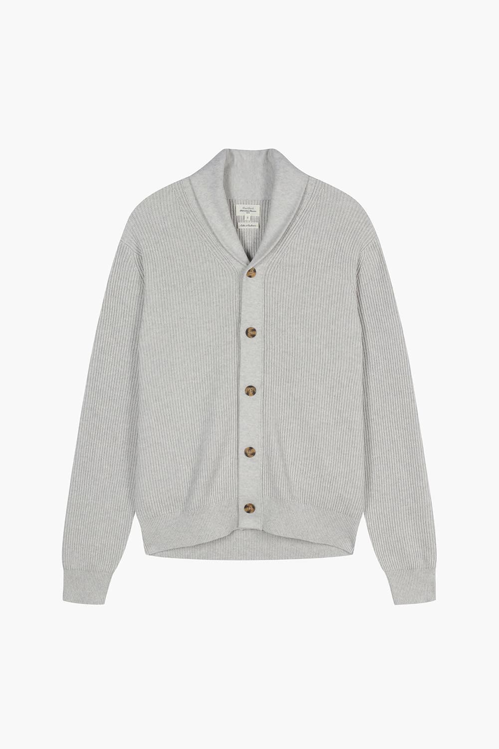 캐시미어 혼방 카라넥 라이트그레이 가디건