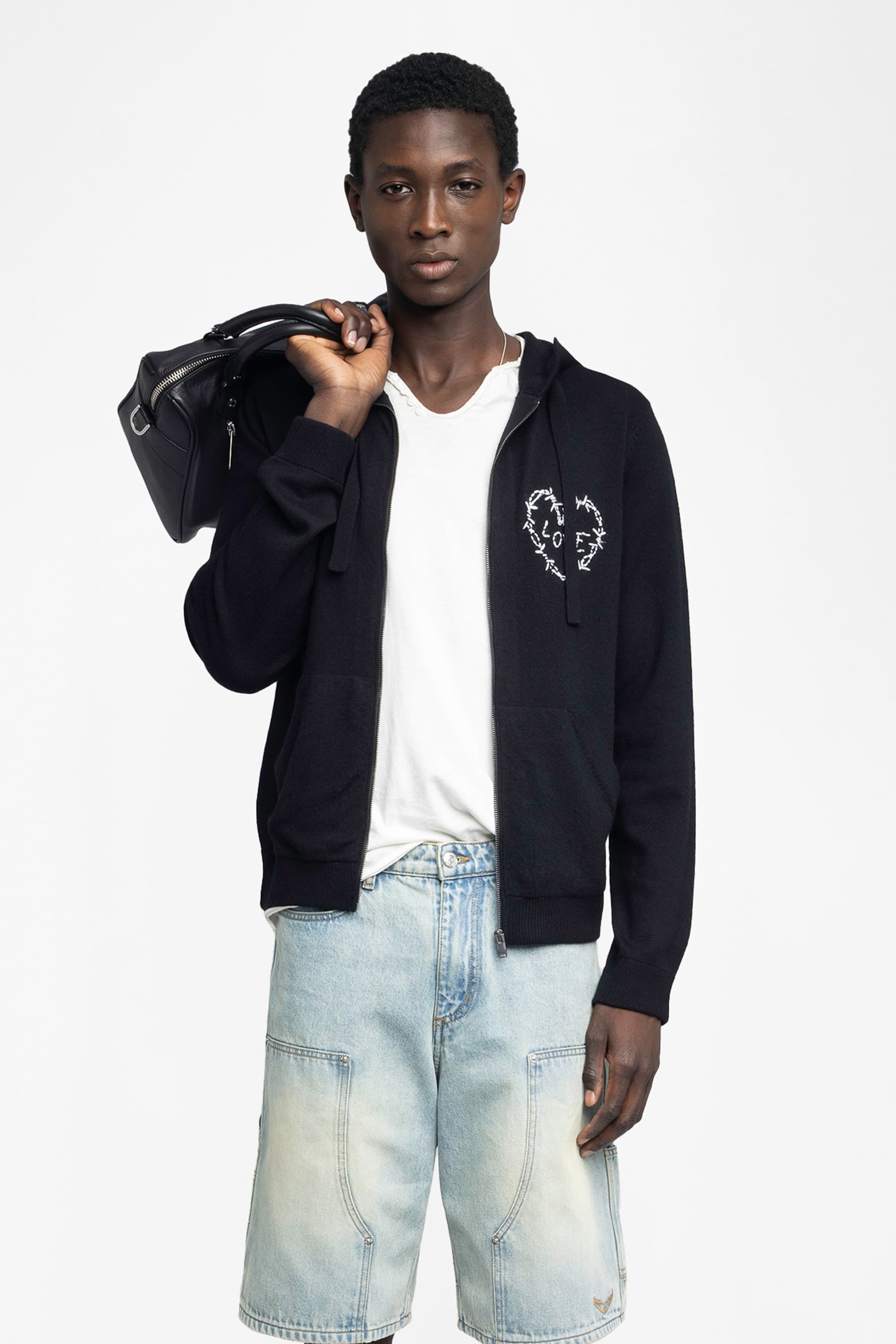 Clash Heart Zip-Up Cardigan