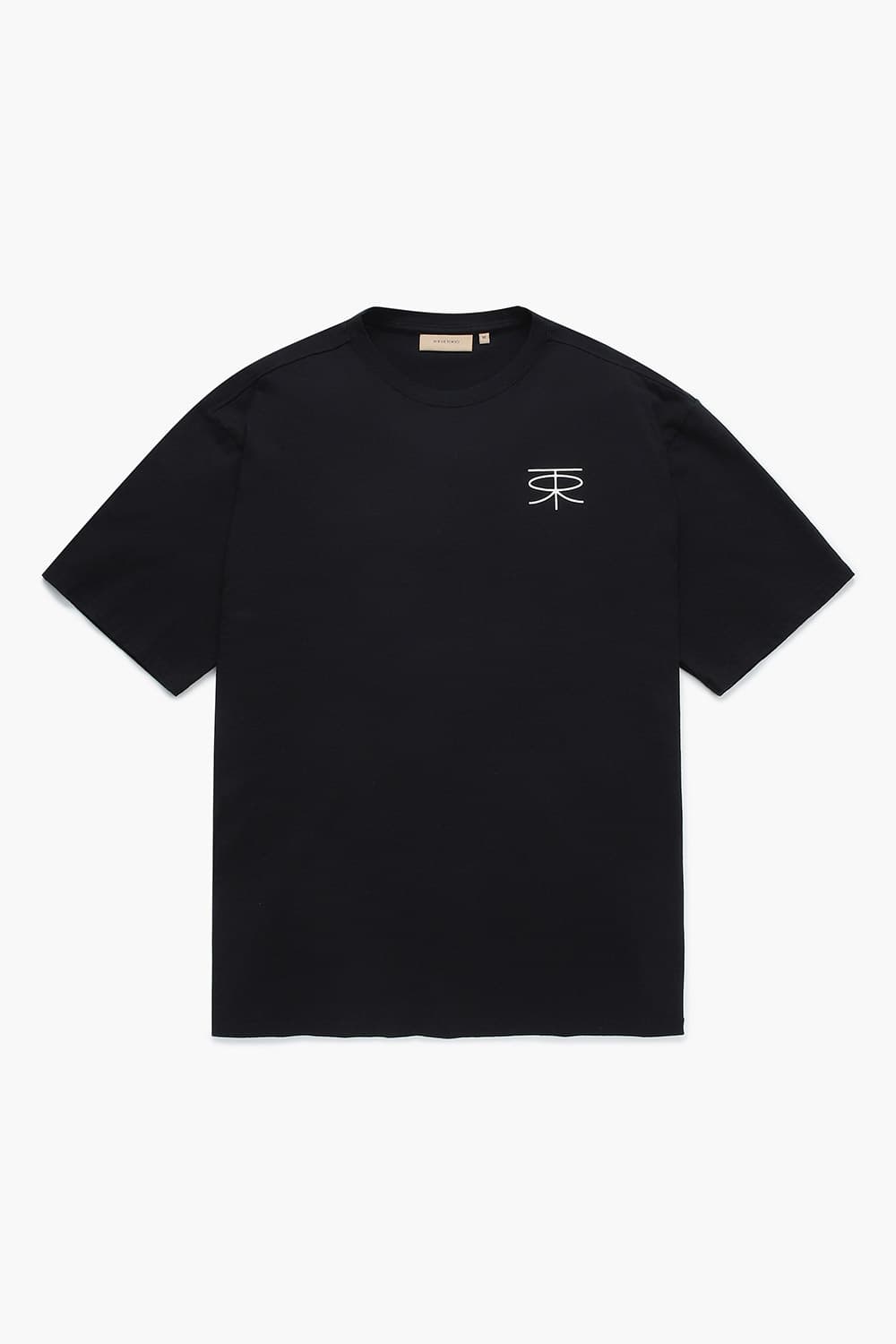 THORSTEN 코튼 로고 103 블랙 반소매 티셔츠