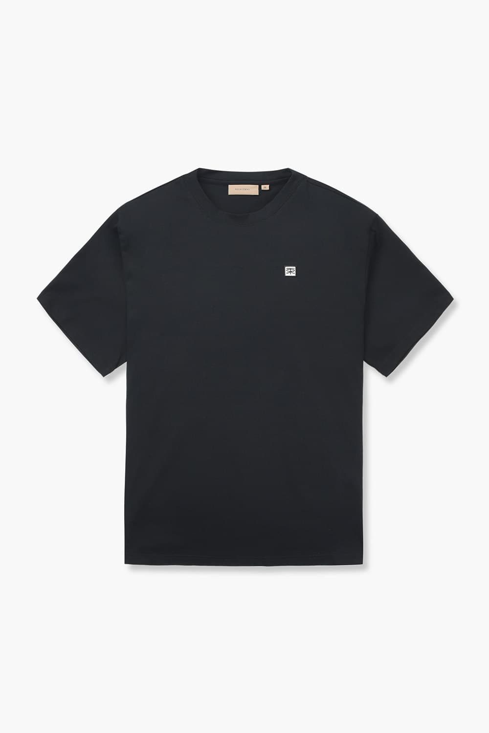 THOMAS 코튼 엠브로이더리 패치 004 블랙 반소매 티셔츠