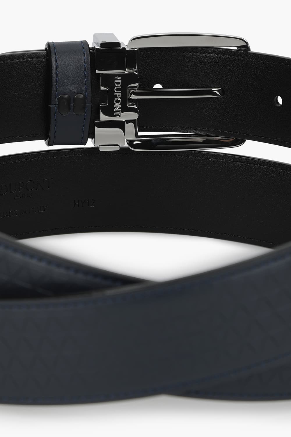 25 뉴 로고 핀 버클 팔라듐 35mm 네이비 에이펙스 패턴 스트랩 벨트 CJ8350200Z