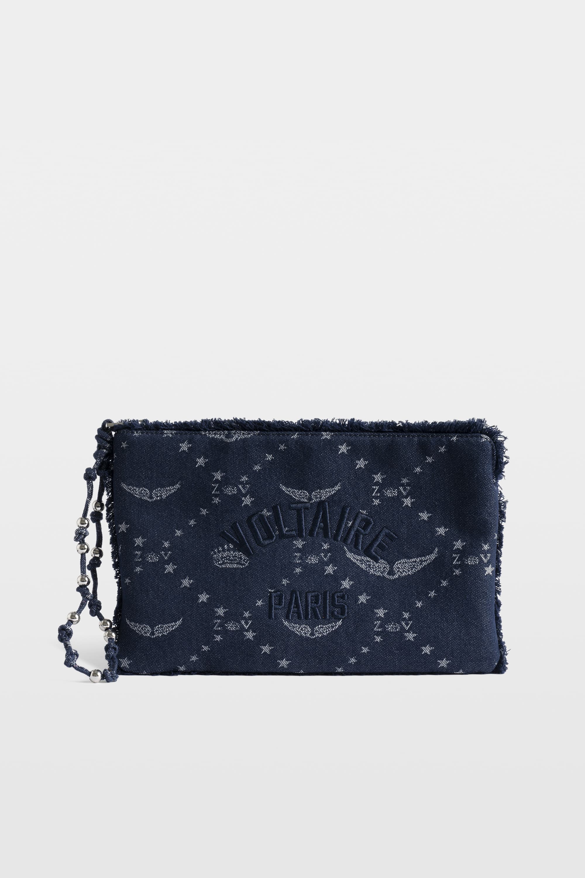 Angel Monogram Denim Clutch