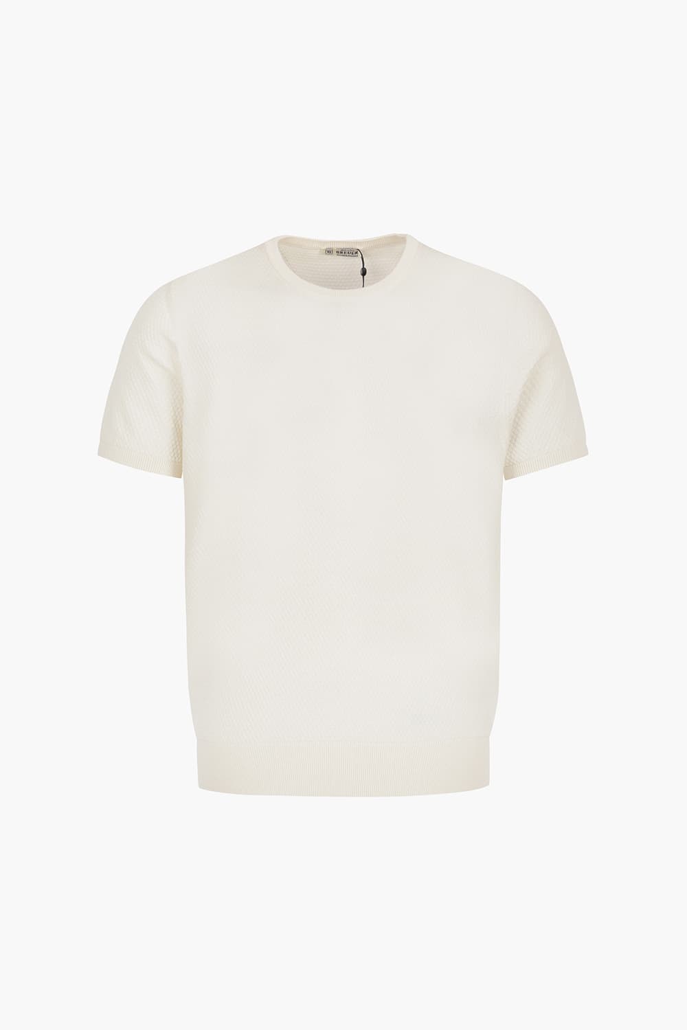 코튼 패턴 짜임 크루넥 반소매 니트 BR1210 4A0025