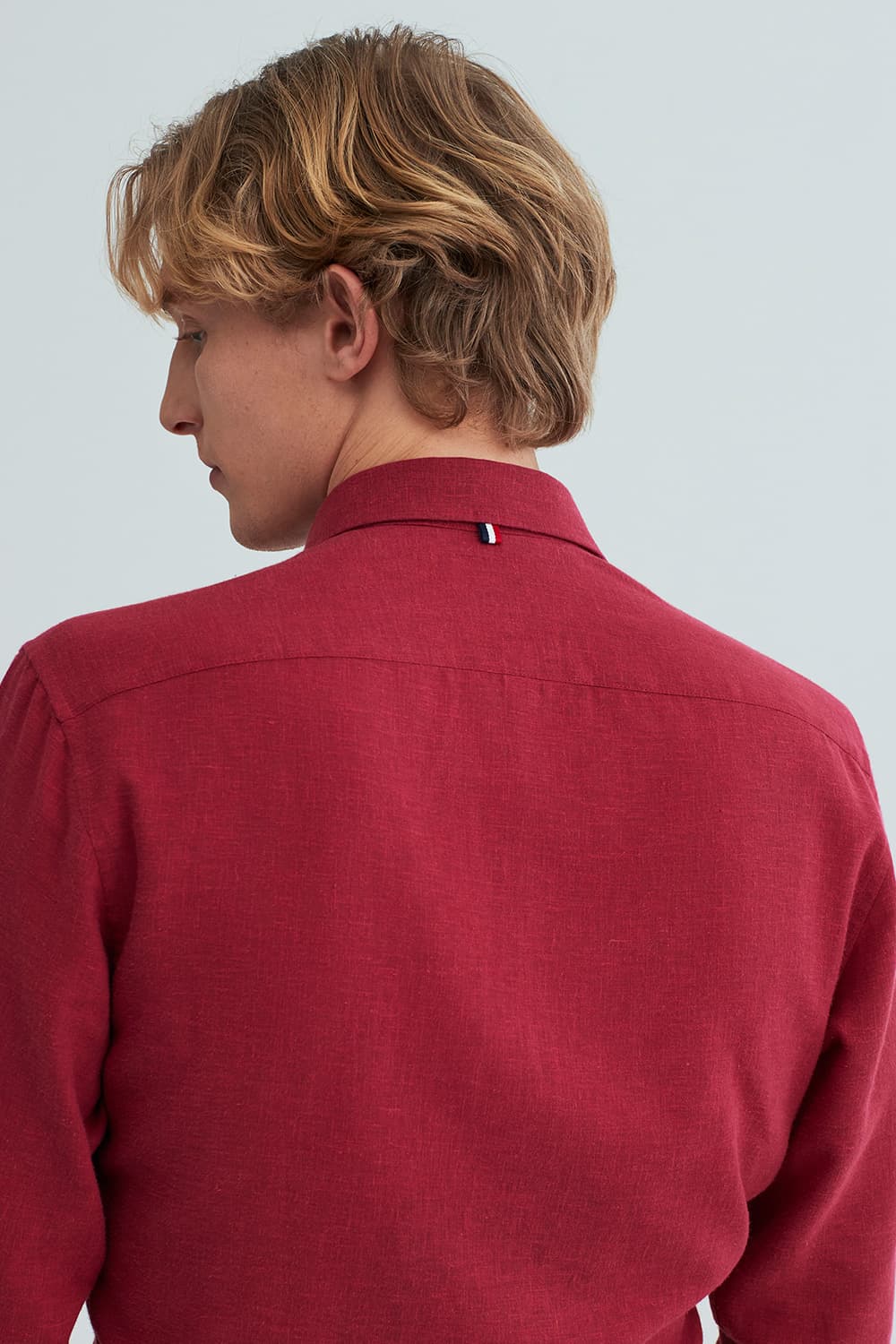 린넨 카라 루프탭 트리콜로르 955 컴포터블 셔츠 레드 SE6SM22LS955SRD