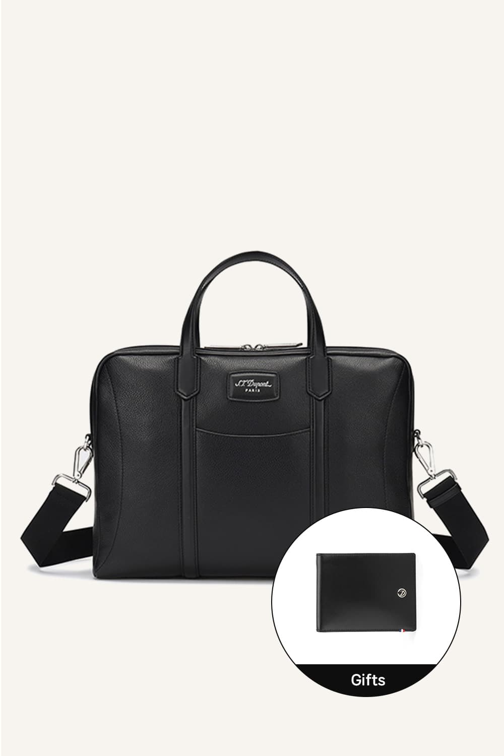 [Gift Set] 그레인레더 버티컬 토트백+라인D 엘리제 6CC 지갑