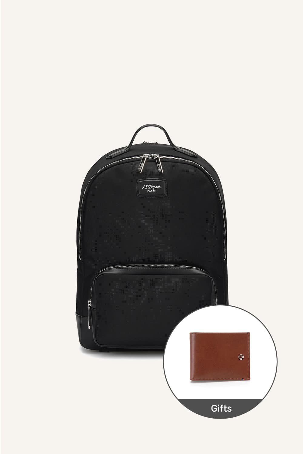 [Gift Set] 레더 나일론 백팩+라인D 엘리제 6CC 지갑