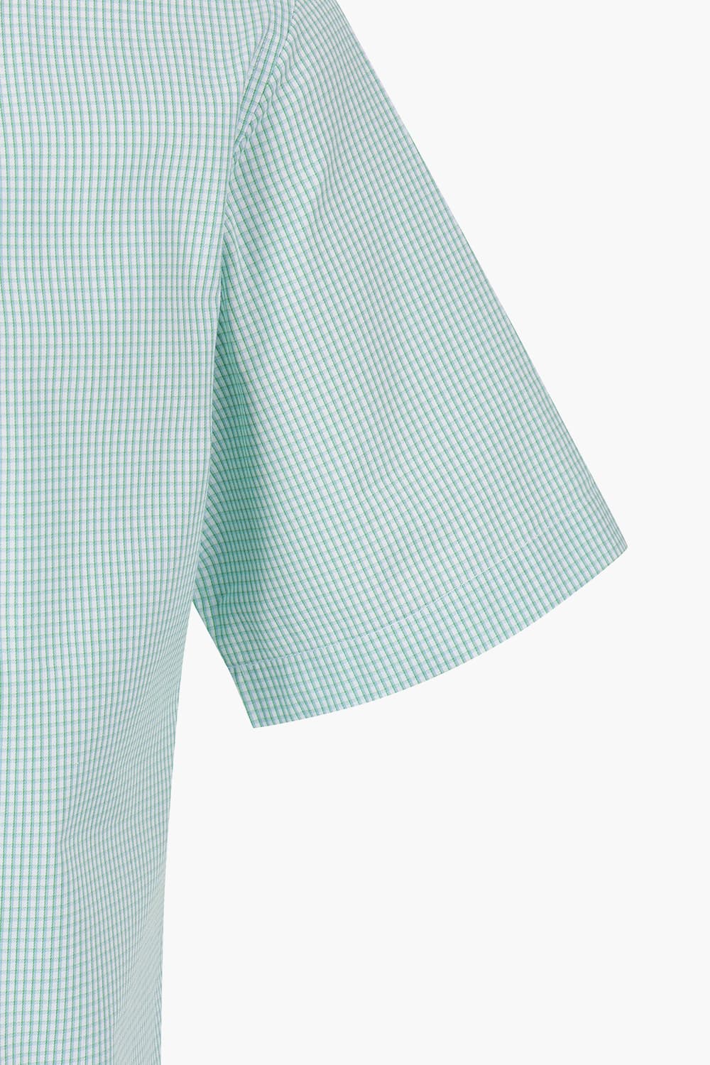 미니 체크 배색 759 컴포터블 반팔 셔츠 그린 SE5MM22HS759SGE