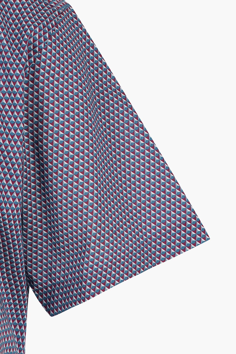 롬버스 모티브 프린트 204 비즈니스 반팔 셔츠 와인 SE4MM11HS204SWN