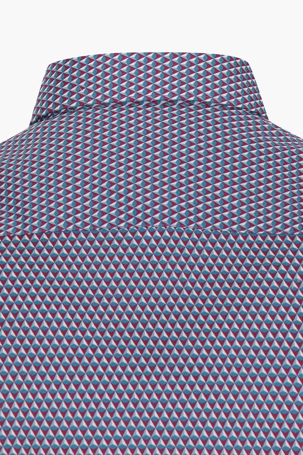 롬버스 모티브 프린트 204 비즈니스 반팔 셔츠 와인 SE4MM11HS204SWN